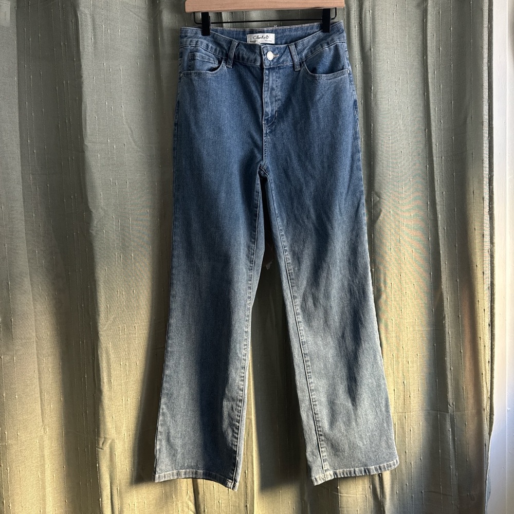 CHARLIE B Women's Straight Leg Blue Jeans